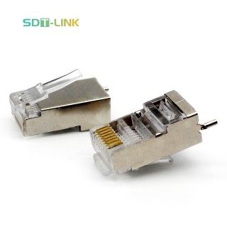 EZ Pass Through CAT5e RJ45 Shielded 8P8C With Ground Wire Connector