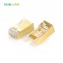 CAT6 RJ45 Connector Internal Shielded 8P8C Golden Shell 100 pcs/pack