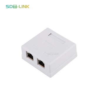 Surface Mount Box Cat5E STP Shielded Double 2 Port 