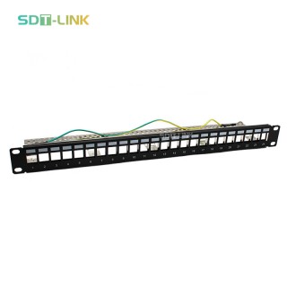 19'' 1U Unloaded CAT6A/CAT7 FTP Shielded Patch Panel 24 Port